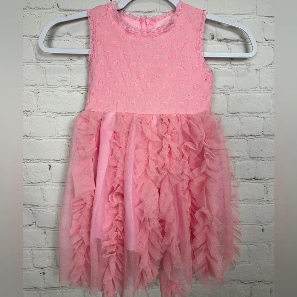 Pink princess barbie layered tulle sleeveless‎ Dress For Toddler Girls, sz M